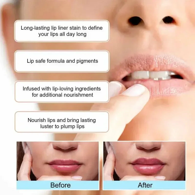 Peel off Lip Liner Waterproof Long Lasting Liquid Lip Stick Non- Stick Lip Liner Moisturizing Tear off Lipliner Stain Lip Care