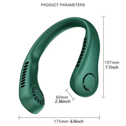 1Pc Rechargeable Portable Neck Fan - Bladeless Personal Fan for Outdoor Sports - Hands-Free Cooling Solution