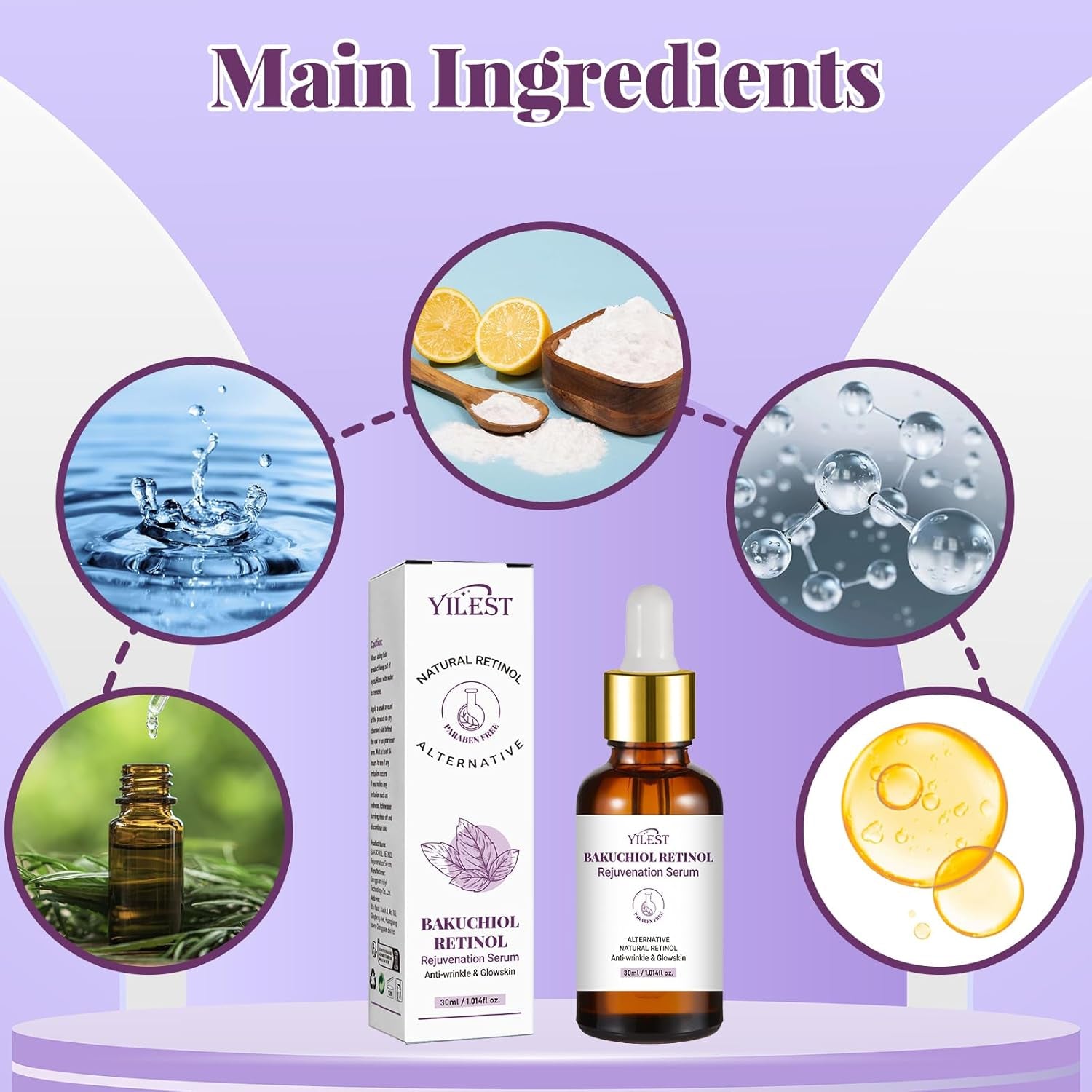 2PCS Bakuchiol Retinol Serum Retinol Rejuvenation Serum,For All Skin