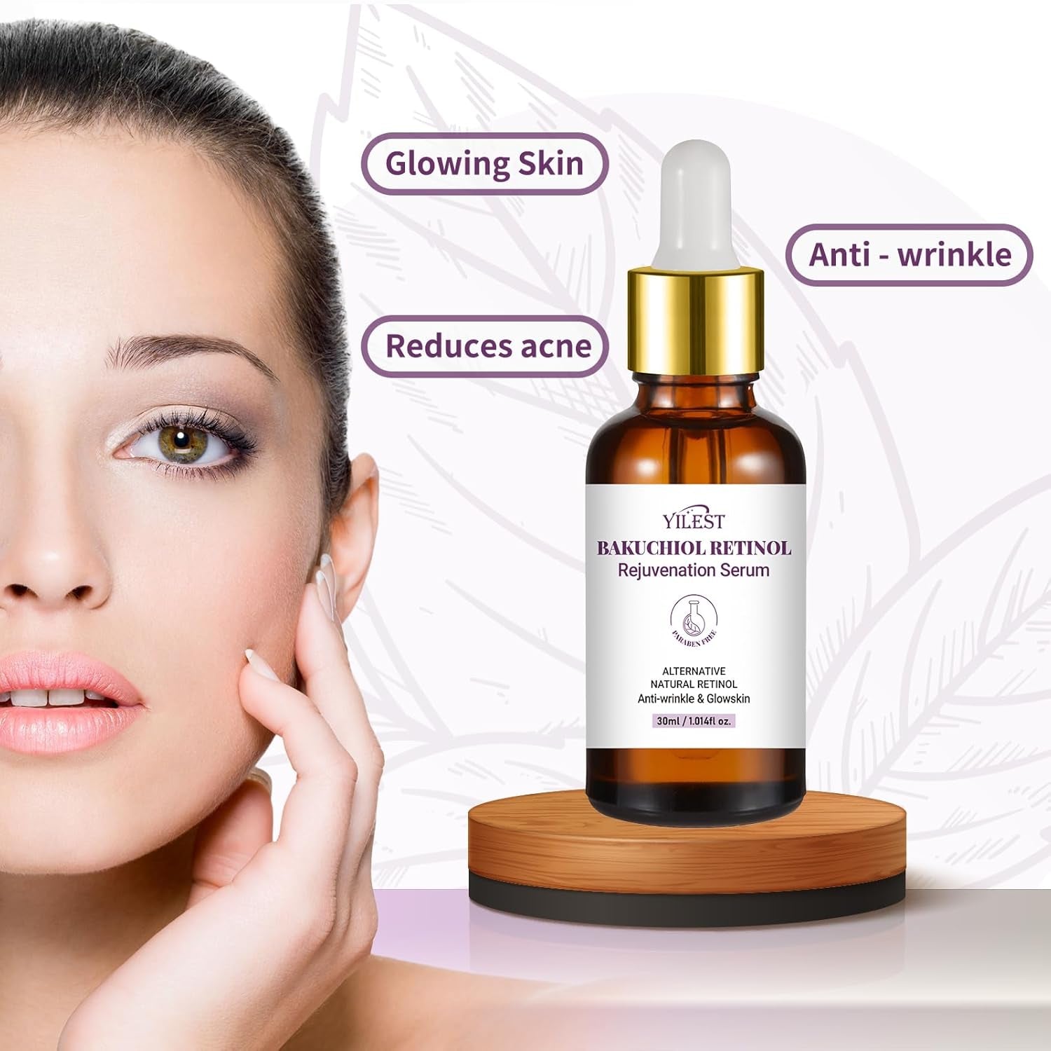 2PCS Bakuchiol Retinol Serum Retinol Rejuvenation Serum,For All Skin