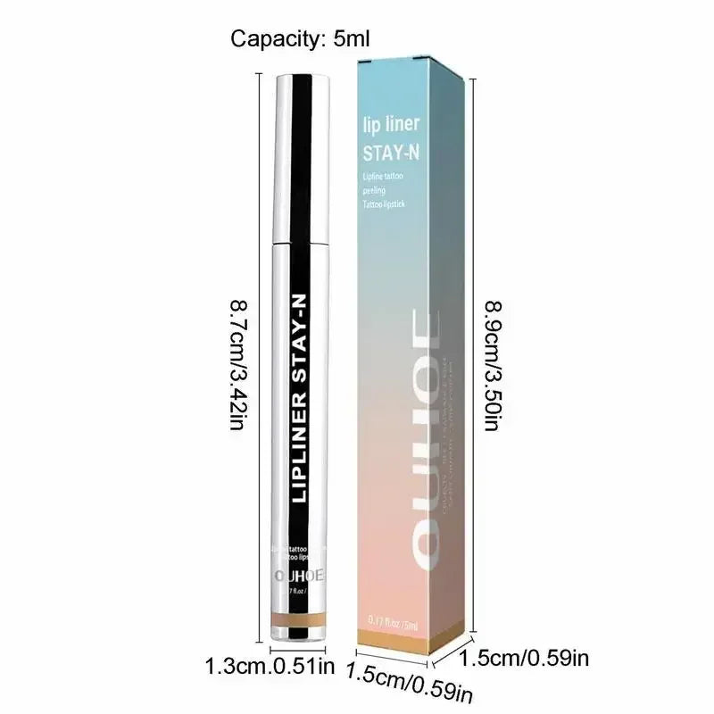 Peel off Lip Liner Waterproof Long Lasting Liquid Lip Stick Non- Stick Lip Liner Moisturizing Tear off Lipliner Stain Lip Care