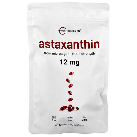 Astaxanthin 12 mg Triple Strength-Premium Microalgae Antioxidant , 120 softgels