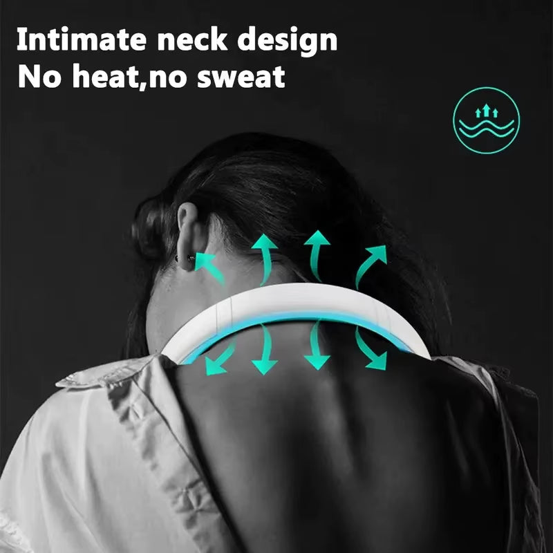 1Pc Rechargeable Portable Neck Fan - Bladeless Personal Fan for Outdoor Sports - Hands-Free Cooling Solution
